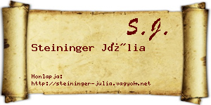 Steininger Júlia névjegykártya